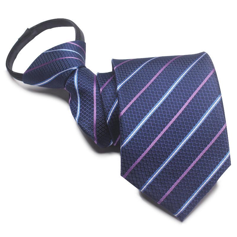Men's 8cm No-Knot Zipper Tie - Easy-Pull Business Formal Tie
