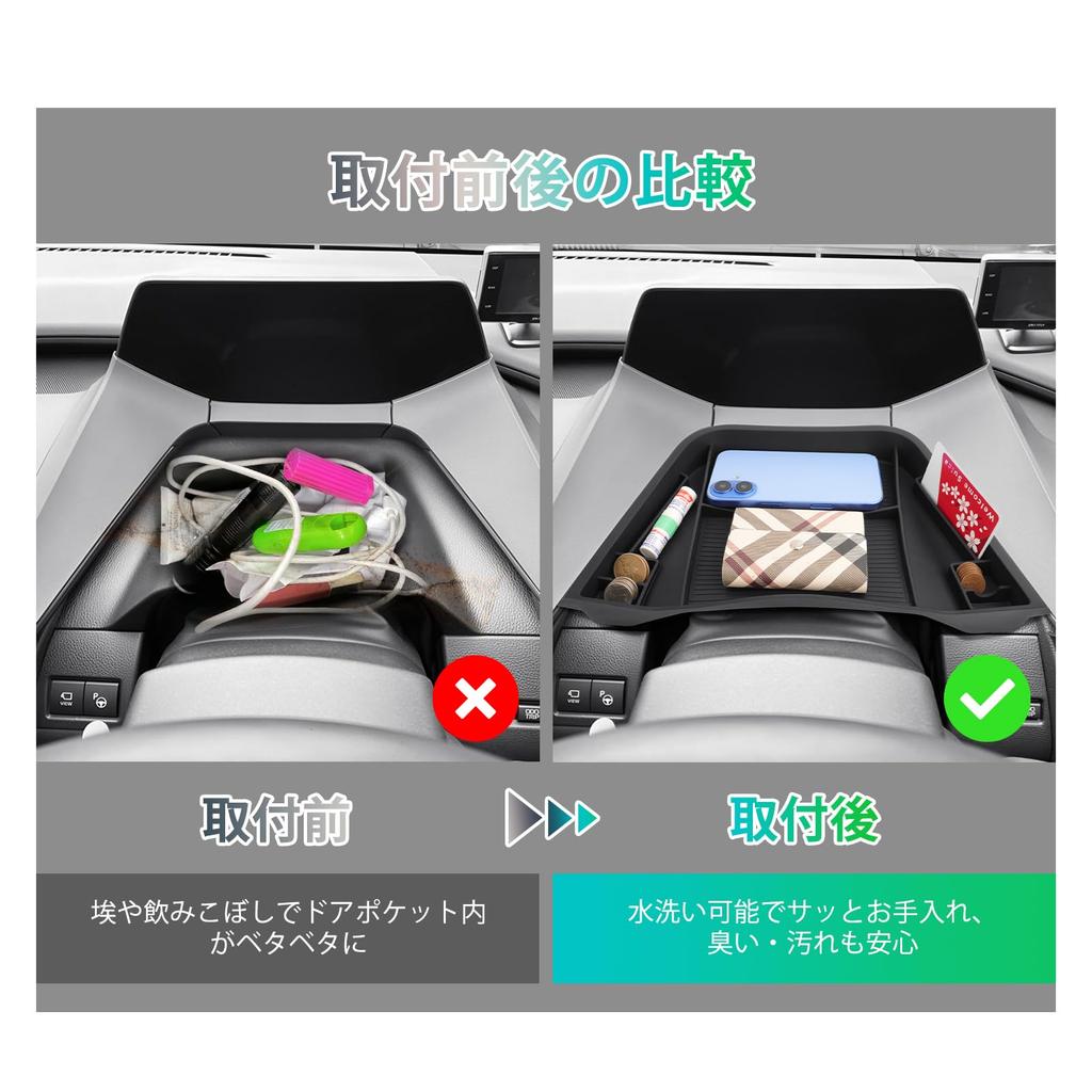 GAFAT Toyota Prius 5th Generation Dashboard Storage Prius 60 Series Accessory for Behind the Steering Prius 60 Series Accessory Tray with Side Car