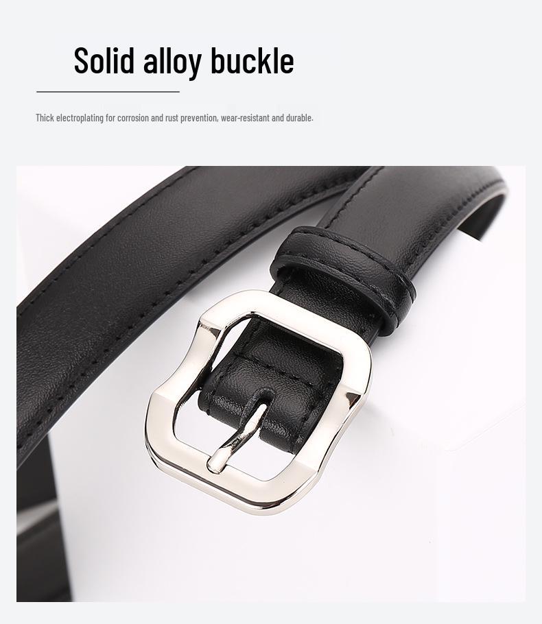 Women's Versatile Genuine Leather Belt - Decorative High-End Fashion Waistband for Casual or Professional Wear