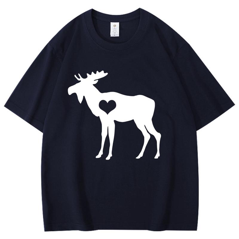 

Fashion Camel Deer Designed by Love Walk Print TShirt Casual Short Sleeve Graphic Tee Shirt Unisex Loose Harajuku Cotton Tops 4XL