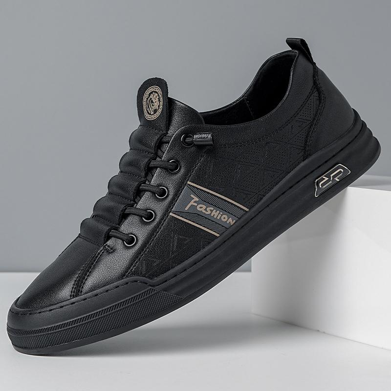 Fashion Simple White High-end Men's Leather Casual Shoes Commuting Daily Business Work Shoes Anti Slip Comfortable Men's Driving Shoes