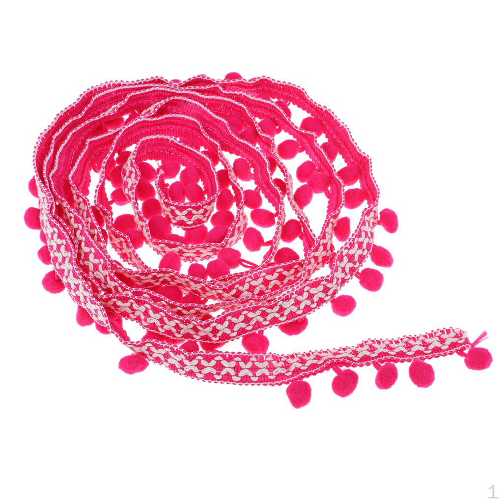 Ball Fringe Perfect Lace Embellishment For Sewing, Dressmaking, Crafts (3 Yards Total Length 32mm