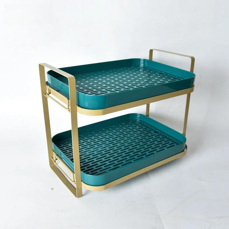 

Двухуровневая сушилка для чашек - со съемным поддоном для сбора воды, многофункциональное хранение для бокалов для вина, чая, кофе и органайзер с поддоном для стекания воды 37x30x25cm&2-tier зелёный