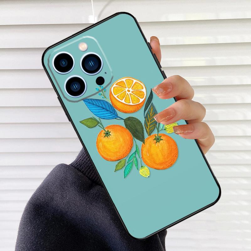 Summer Fruit Orange Phone Case For iPhone 16 15 14 13 11 12 17 Pro Max mini 15 16 Plus 16e 17 Air Cover Fundas