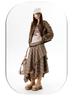 Women's Irregular Plaid Tassel A-line Skirt with Embroidery - High Waist, Slimming Fit, Mid-length for Autumn/Winter