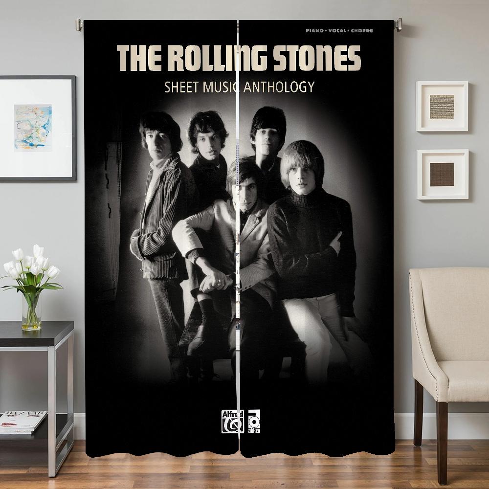 Kjøkkengardiner til stue 2 stk Mørkleggingsgardiner Dørgardin The R-rolling S-stones Skillevegg Soveromsdekorasjon