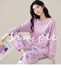 Women's Korean-Style Pure Cotton Printed Long Sleeve Pajama Set for Autumn/Spring