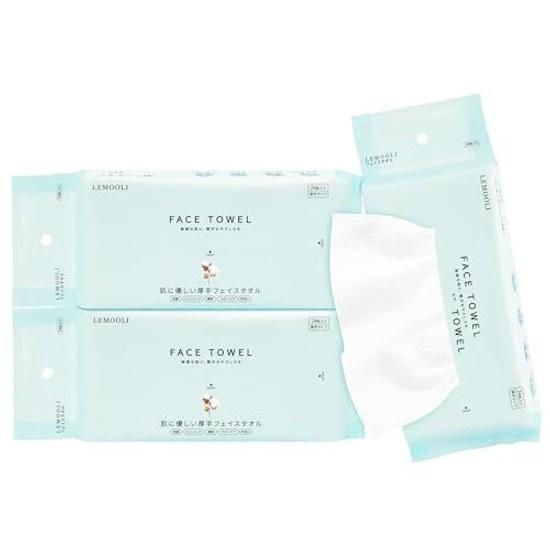 Cleansing Towel Extra Thick 24 Sheets 3 Packs Travel Use Face Disposable Facial Sensitive Skin Roughness Countermeasure Washing Wiping Sheet Makeup
