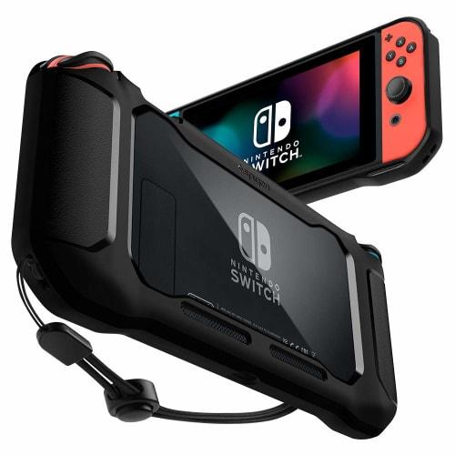 

Spigen Nintendo Switch Cover with Strap Screen Protection Anti-Scratch Anti-Fingerprint Shock Absorption TPU Cover Thin Shockproof Switch Cover Rugged