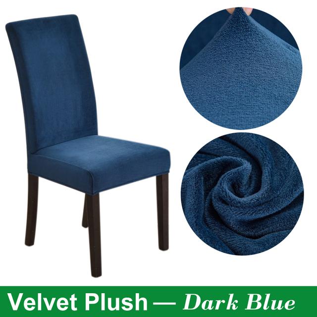 Velvet Chair Cover For Dining Room Thick Elastic Dining Chair Cover Stretch Chair Slipcover Cover For Chair Kitchen Chair Cover for Home