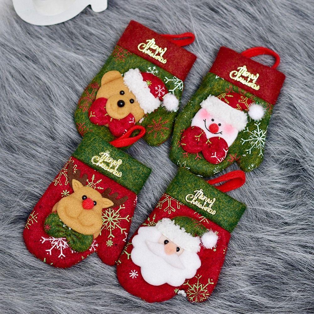 

Decor For Home Christmas Decoration Pockets Cutlery Holder Ornament Christmas Gloves Tableware Snowman