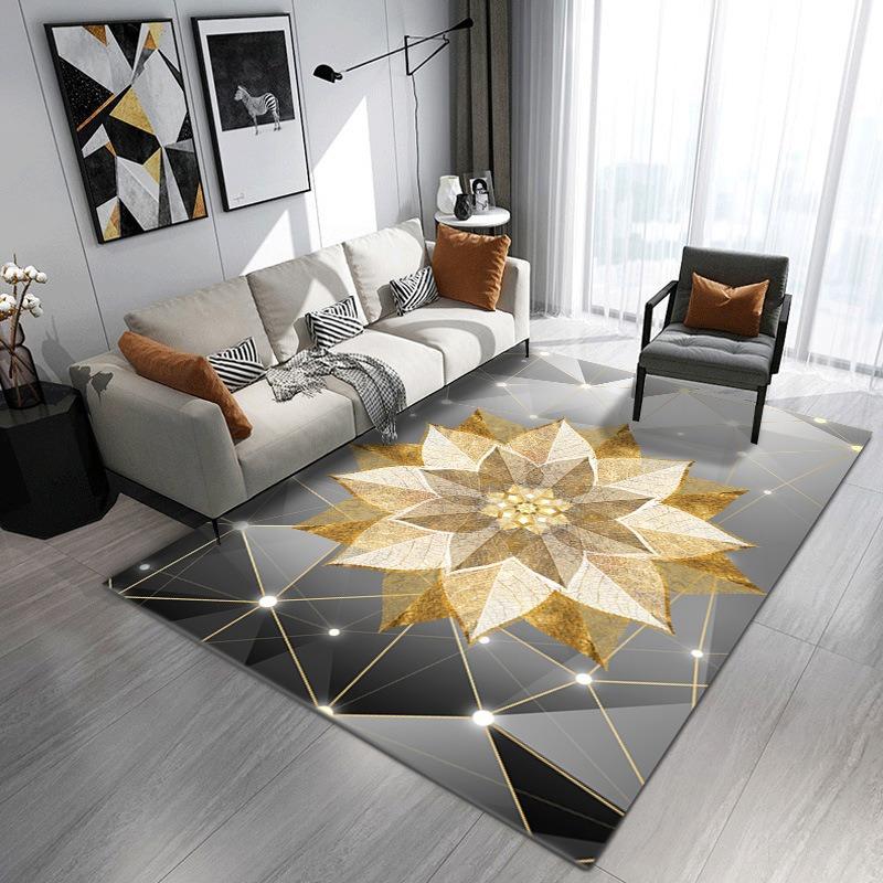 Koberec ve stylu Evropy se zlatými květy Obývací pokoj Pohovka Ložnice Noční stolek Pracovna Vstupní dveře Rohožka Protiskluzová Lehký luxus Domácí dekorace Podložka