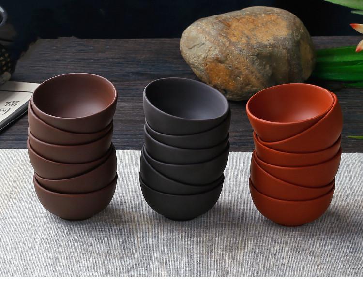 8 buc/set Ceașcă de ceai Yixing din argilă purpurie făcută manual, Bol de ceai Dahongpao, Călătorie portabilă, Ceașcă de maestru Pu'er, Set de ceai chinezesc Zisha
