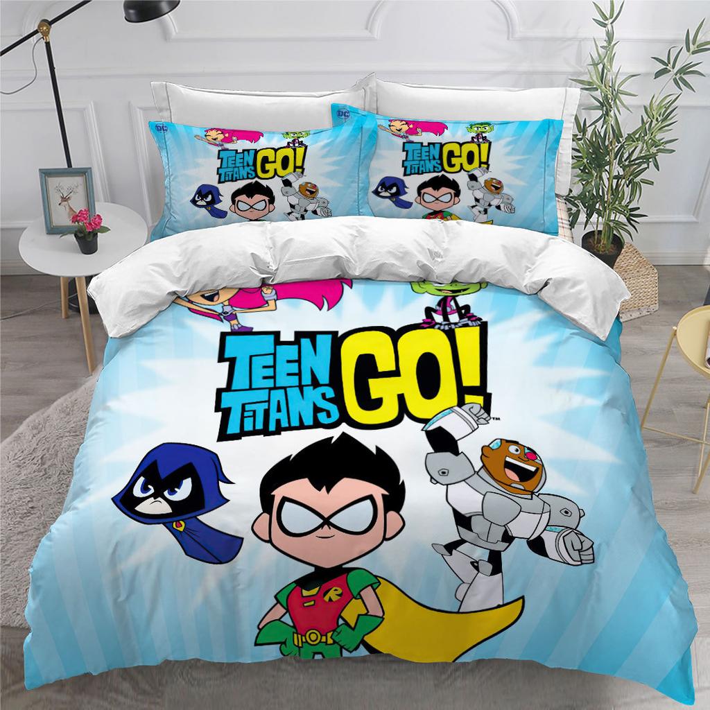 Animation 3D Digital Printing Three-Piece Home Textile Diy Quilt Cover Bed Pillowcase