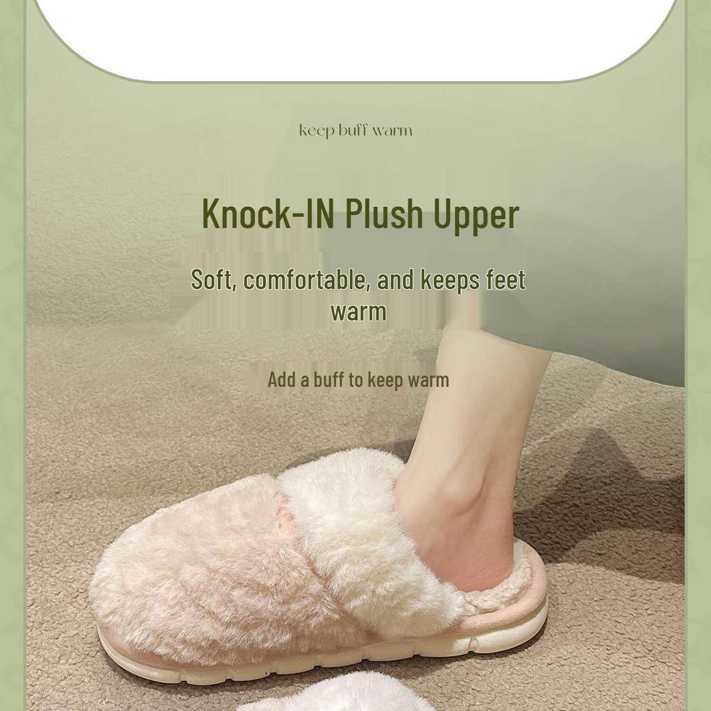 Women's and Men's Non-Slip Winter Plush Cotton Slippers