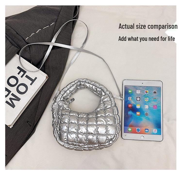 Women's Lightweight Cloud Bubble Crossbody Bag - Luxury Grid, Exquisite Dumpling Design