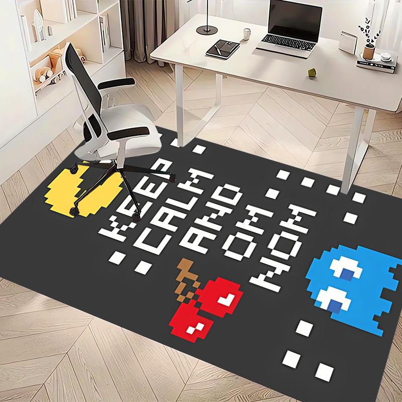 P-PacMan Game Printed Absorbent Washable Carpet, Non-Slip Bathroom Mats, Kitchen Rugs, Yoga Mat,Living Room Entrance, Camping Picnic Rugs