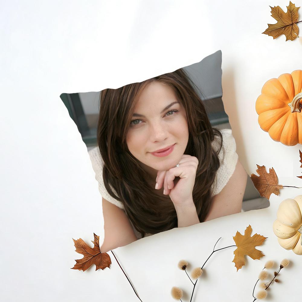 M-Michelle Monaghan Cushion Cover Washable Linen Pillowcase Soft For Daily Sofa Bed Home Room Decor