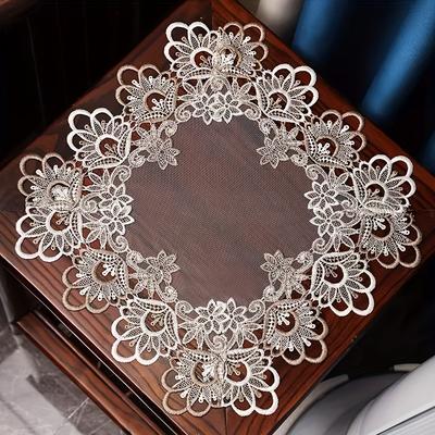 3 Größen zur Auswahl Stickerei Tischdecke Spitze Floral Tischdecke Matte Zuhause Festival Tischdecke Abdeckung Heimdekoration