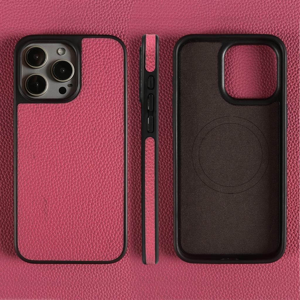 Магнитный чехол из натуральной кожи для телефона iPhone 16 Pro Max 15Pro 14 13pro 12 11 из коровьей кожи, беспроводной Magsafe, задняя крышка capa