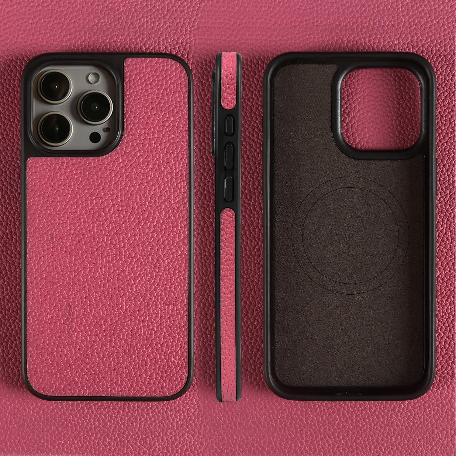 

Магнитный чехол из натуральной кожи для телефона iPhone 16 Pro Max 15Pro 14 13pro 12 11 из коровьей кожи, беспроводной Magsafe, задняя крышка capa Genuine Leather&iPhone 15 Pro Max