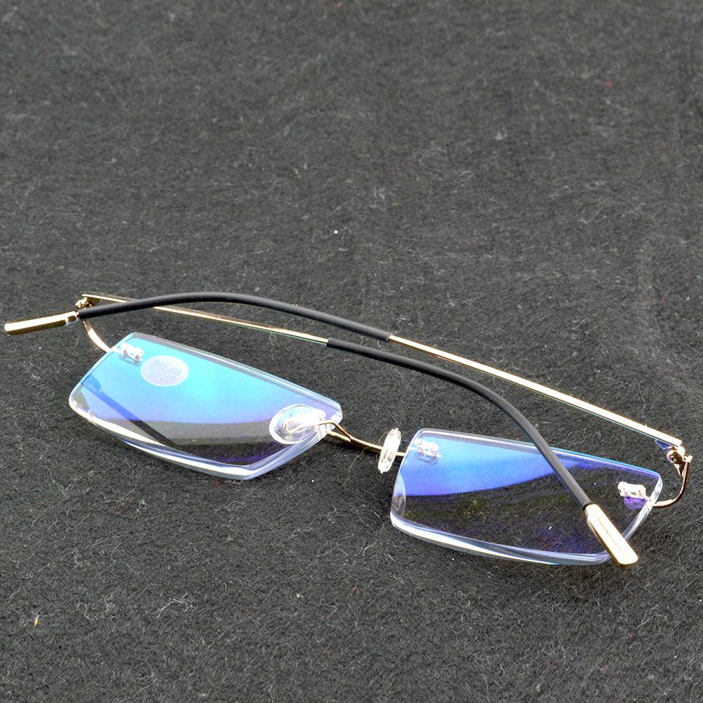 Clara Vida Shallow Gold Titanium Alloy Rimless Multi-Layers Coated Antireflective Reading Glasses +1 +1.5 +2 +2.5 +3 +3.5 +4