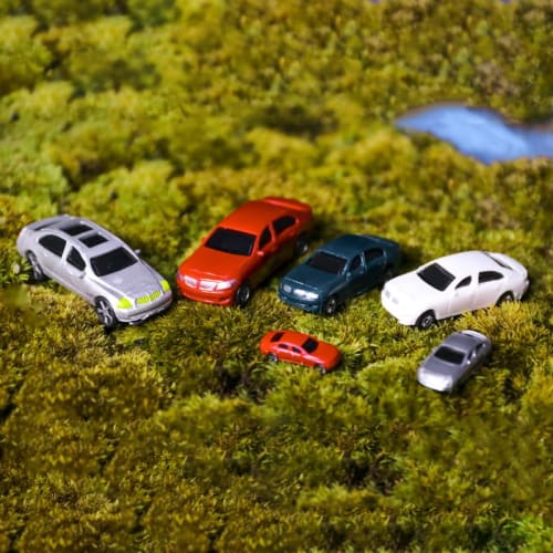 1/100 Scale Miniature Car Set, 20 Cars, Perfect for Dioramas, DIY Train Models, and DIY Dioramas