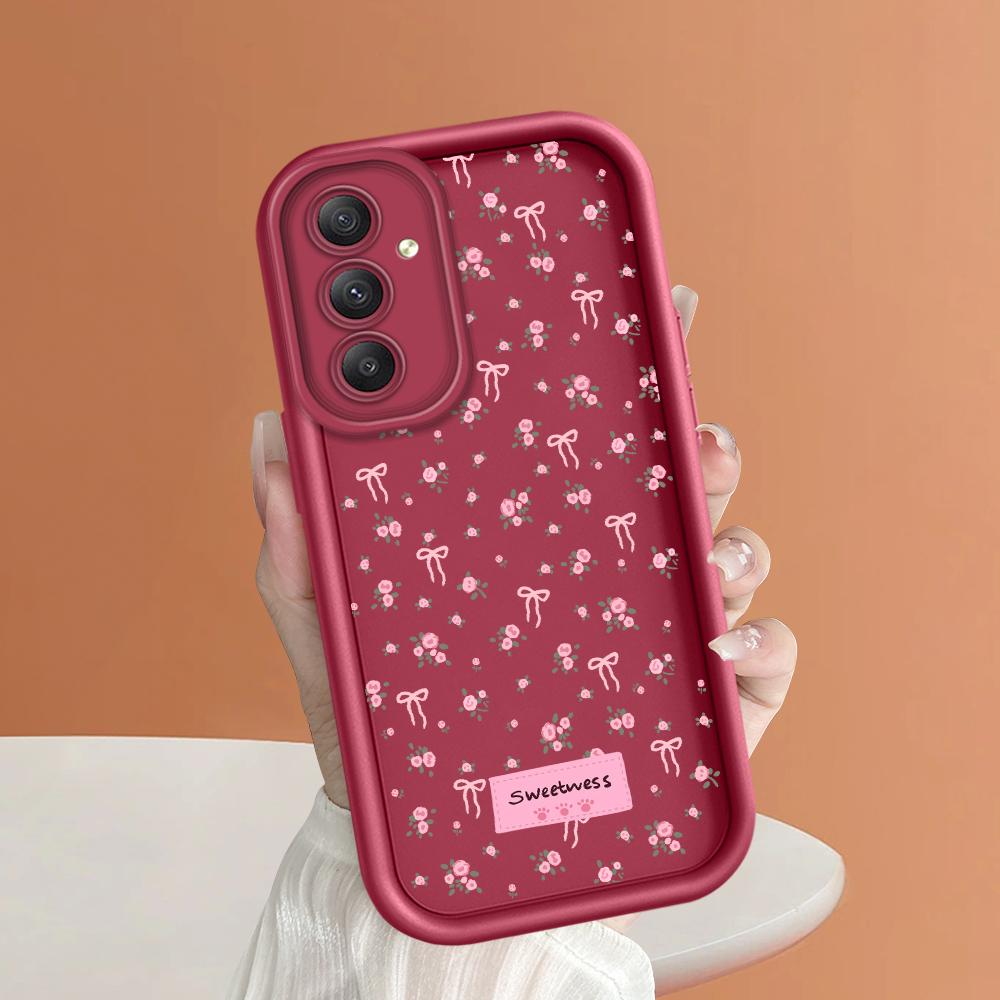 Μαλακή τετράγωνη σκάλα εκτύπωσης μοτίβο θήκης τηλεφώνου Πλήρες κάλυμμα κάμερας, προστατευτική θήκη από καουτσούκ για Samsung