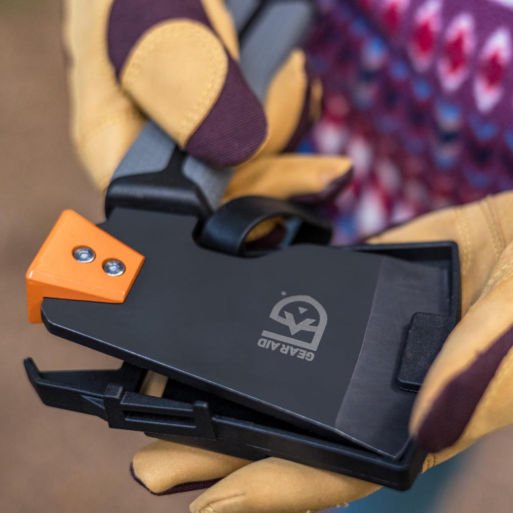 GEAR AID Balta Camp Hatchet: Versatile fire and campground tool with safety cover, hammer, kindling cutter, and tent stake puller.
