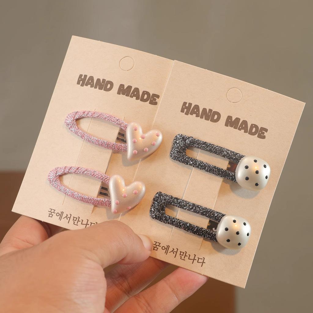 2 Stück Neue Kinderhaarnadel Schadet dem Haar Nicht BB-Clip Liebe Hochwertig Pony Seite Mädchen Haarnadel Niedlich Süßes Haaraccessoire