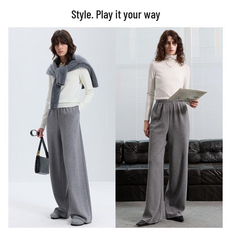 Sancai Women's 2025 Winter Loose Wide-Leg Draping Casual Pants