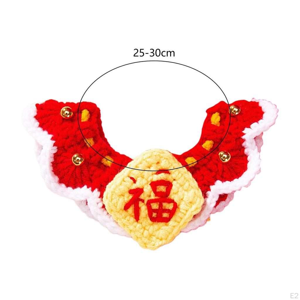 Cat Collar for Year, Handcrafted Kitten Scarf with Adjustable Crochet Bib Small Dogs