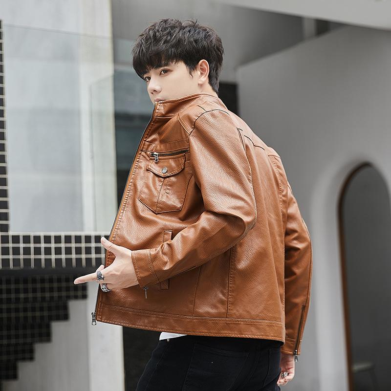 Buy Men's Leather Coat Coat Autumn Winter Motorcycle Youth Leather