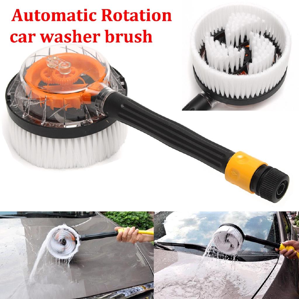 

Черно-белая автоматическая вращающаяся щетка для мойки автомобиля с подачей воды, товары для ухода за автомобилем, автоматическая вращающаяся щетка
