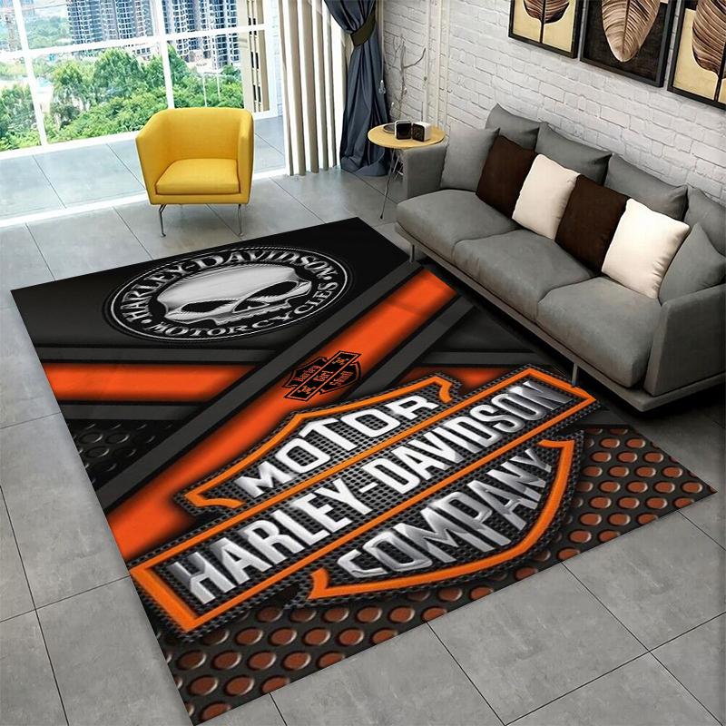 Tappeto Antiscivolo Area Retro H-Harleys Racing Moto per Soggiorno, Camera da Letto, Sala Giochi, Tappeto Morbido Pavimento Tappeto Decorazione Casa Stanza Bambini