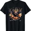 Niedliche Fledermaus mit Blumen I Ästhetisches Fledermaus-T-Shirt