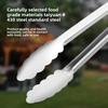 Stainless Steel Food Tongs with Heat-resistant Wooden Handles, Anti-scald Steak Tongs, BBQ Outdoor Grill Tongs, Bread Clips