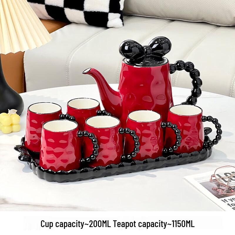 Premium Nordic Cream Ceramic Tea Set with Auto Water Supply
