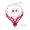 Exaggerated Crystal Necklace Earring for Women Jewelry Wedding Accessories