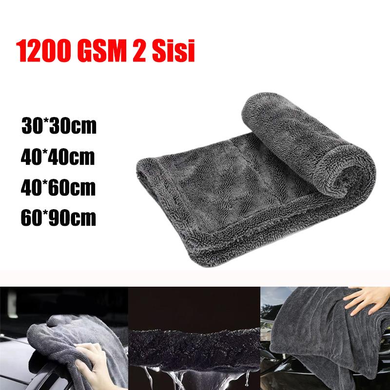 Microfiber Drying Towel Twisted Pile 2 Sides 1200 Gsm Thick Microfiber Cloth Super Absorbent Car Motorcycle Drying Cloth