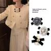 New Fabric Camellia Flower Brooch Bow Tie Ladies Shirt Collar Accessories Pins Vintage Wedding Party Brooches For Women