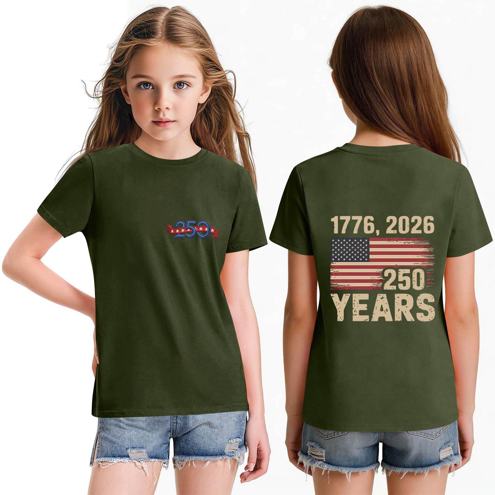 

Children s Short Sleeve Tops Casual Print T-Shirt Round Neck Pullover Blouse 100 армия зеленый