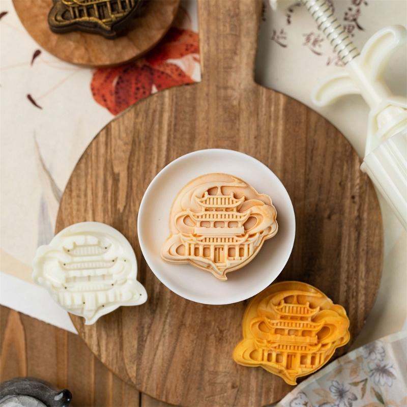 Moon Cakes Maker 75G Pattern Molds Safe Food Grade Component Hand Design