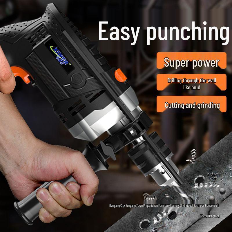 Electric Hand Drill Set with Drill Bits for Woodworking & Household Tasks