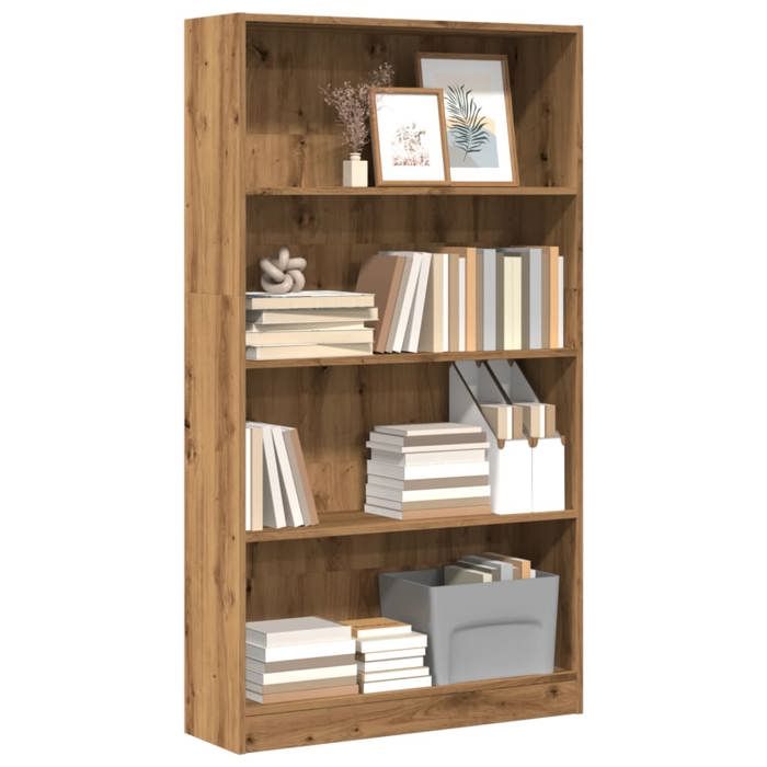 VidaXL Bibliothèque chêne artisanal 80x24x143 cm bois d'ingénierie, étagère à livres, porte-livres, support à livres, 857852