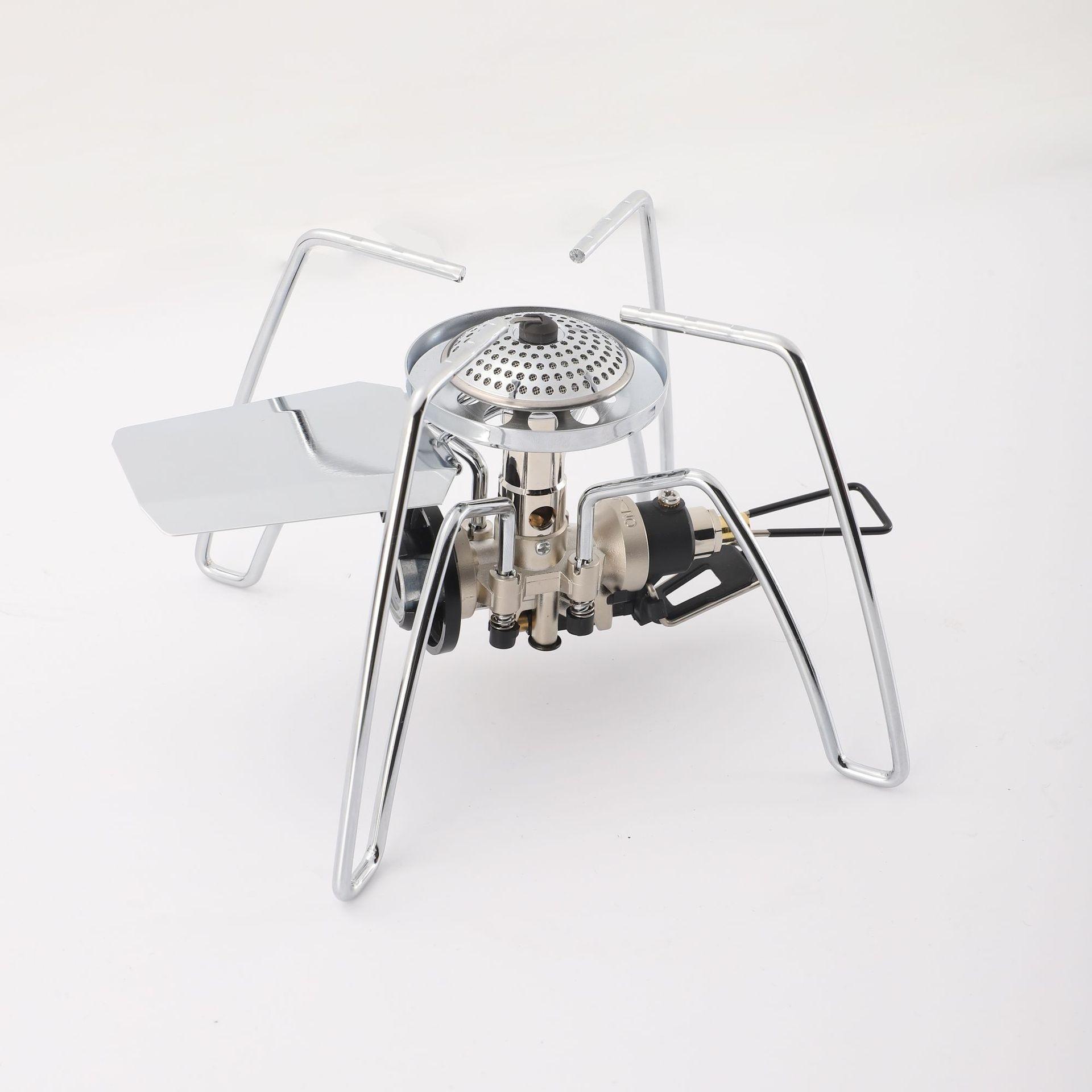 Camping Stove Spider Portable Manual Butane Stove Burner Gas Stove with Piezo Ignition Outdoor Cookware Head Furnace серебряный