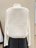 Women's Winter White Knit Vest - High-End, Stylish, Layered, Thickened Plush Patchwork