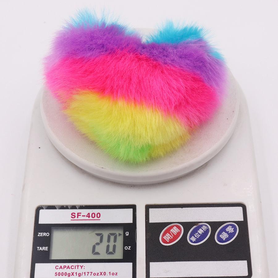15x10cm Colorful Key Chain For Women Fashion Gifts Fur Keychain Fluffy Faux Rabbit Key Chain Keyring Car Bag Heart Pendant