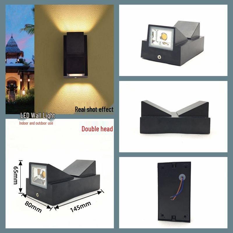 IP65 LED Double Head Waterproof Wall Lamp for Outdoor/Indoor Use
