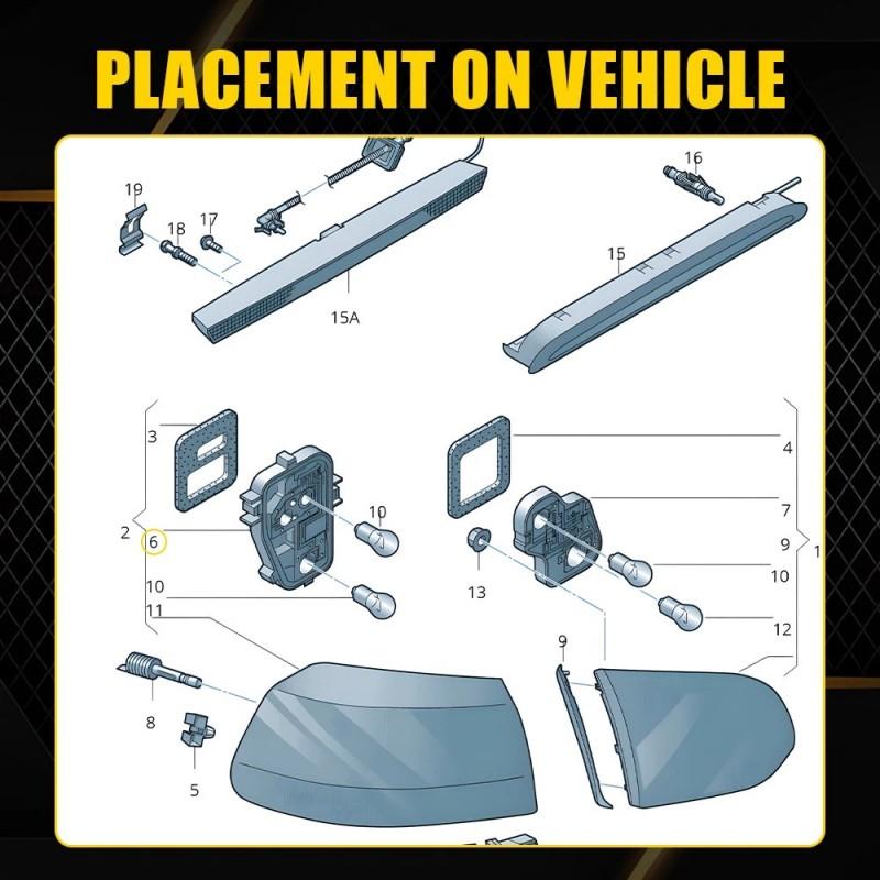 Zewnętrzny Do VW Golf6 MK6 2009-2013 Tylny Światło Hamowania Płytka Drukowana Płytka Drukowana Tylna Lampa Żarówka Podstawa Gniazdo Żarówki Lampy Tylnej Uchwyt